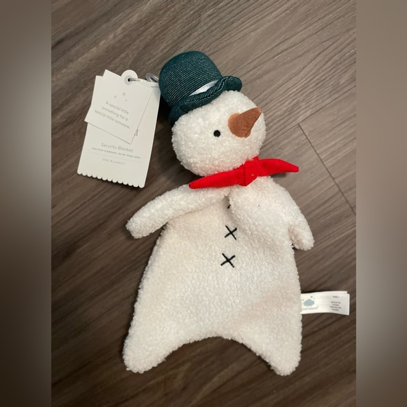 Cloud island Snowman Security Blanket with Red Bow - Picture 1 of 2